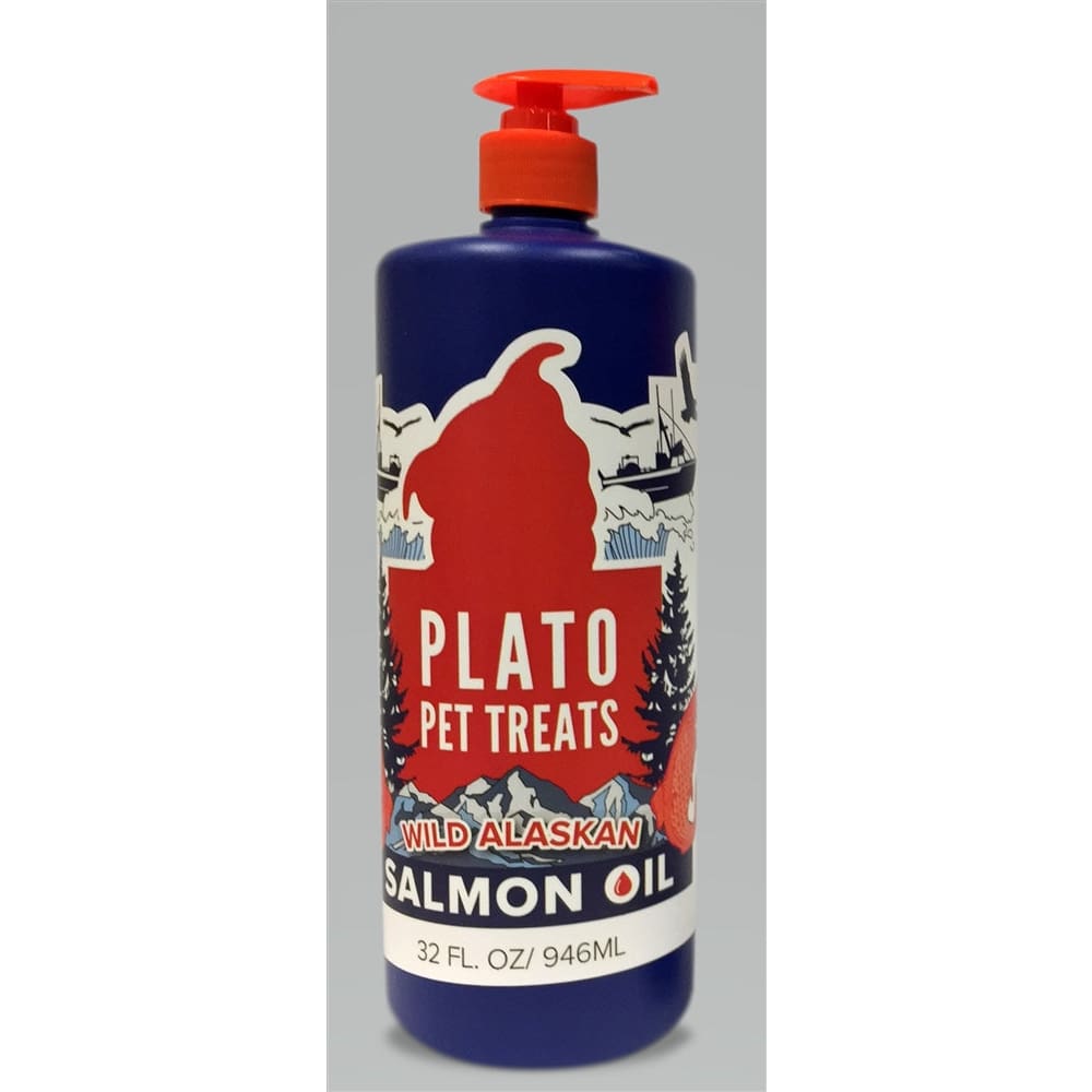 Plato Dog Treats Plato Wild Alaskan Salmon Oil 32Oz - Pet Supplies - Plato