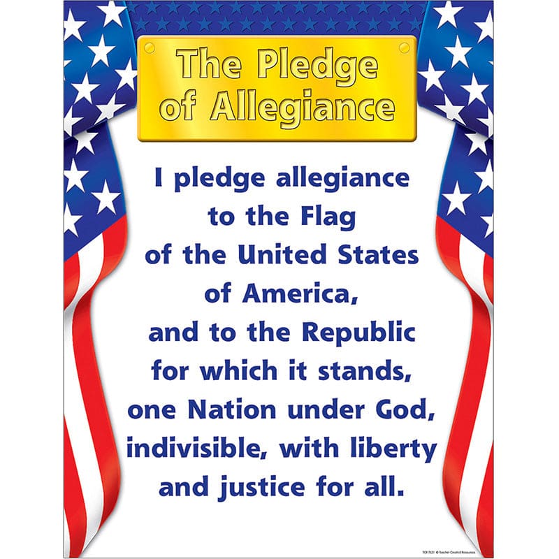 Pledge Of Allegiance Chart 17X22 (Pack of 12) - Social Studies - Teacher Created Resources