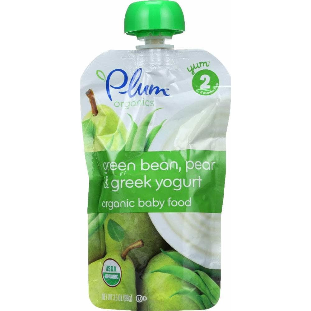 Plum Organics Plum Organics Organic Baby Food Stage 2 Green Bean Pear & Greek Yogurt, 3.5 Oz