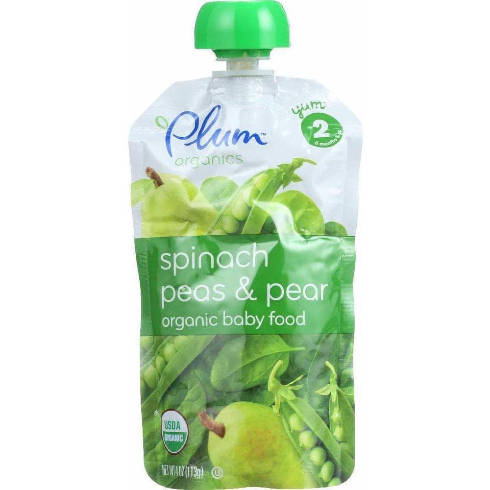 Plum Organics Plum Organics Organic Baby Food Stage 2 Spinach Peas & Pear, 4 oz