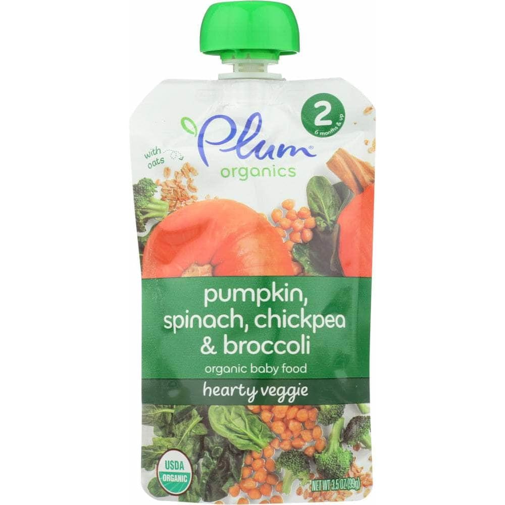 Plum Organics Plum Organics Organic Baby Food Stage 2 Spinach Pumpkin & Chickpea, 3.5 oz