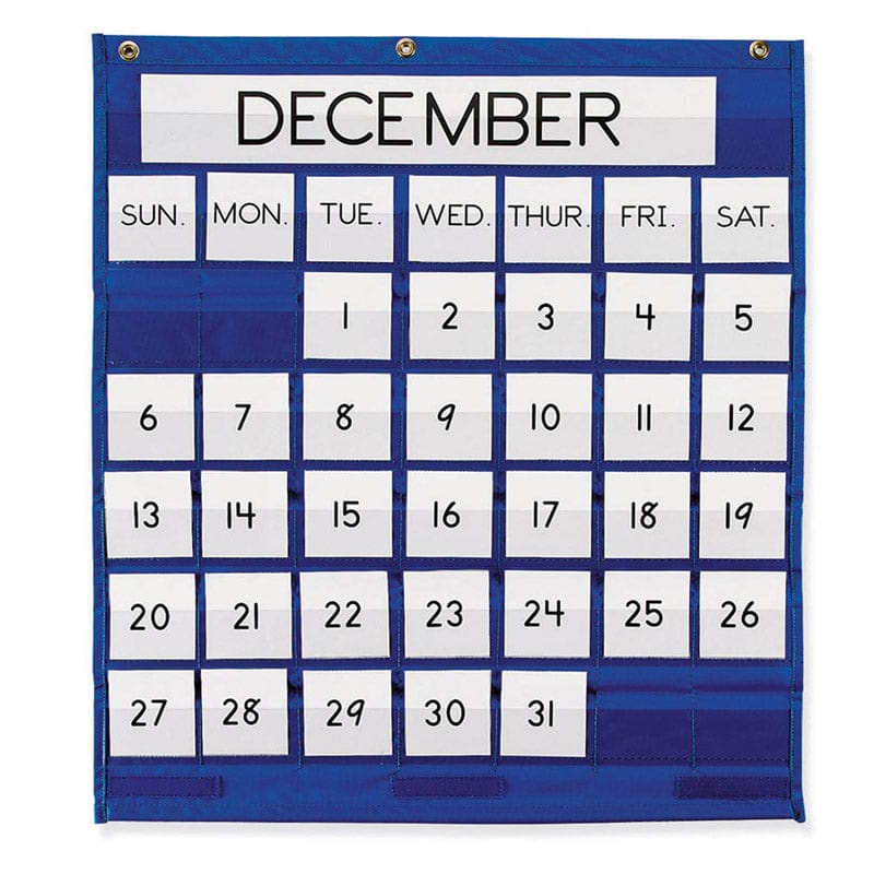 Pocket Chart Monthly Calendar Blue 25In X 28In - Pocket Charts - Dixon Ticonderoga Co - Pacon