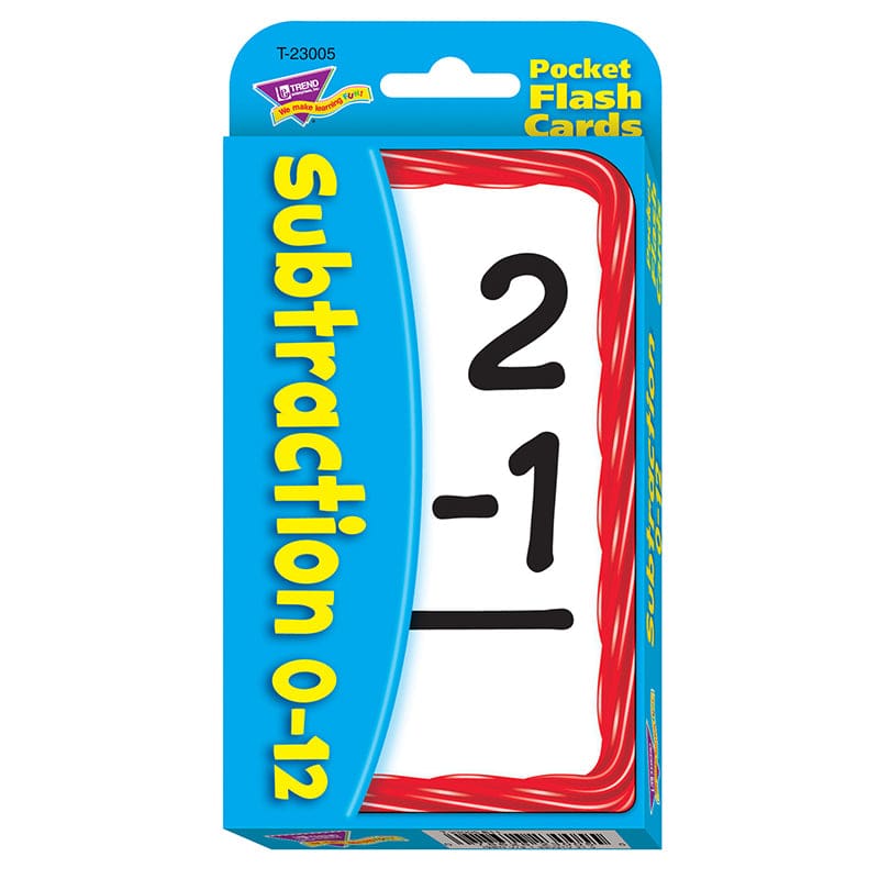 Pocket Flash Cards 56-Pk 3 X 5 Subtraction Two-Sided Cards (Pack of 10) - Flash Cards - Trend Enterprises Inc.