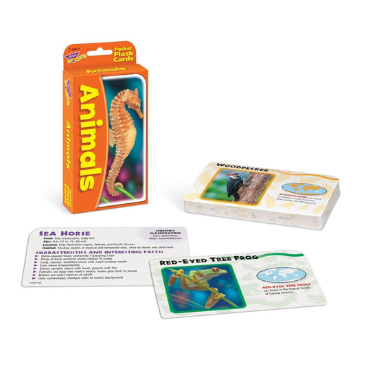 Pocket Flash Cards Animals (Pack of 10) - Animal Studies - Trend Enterprises Inc.