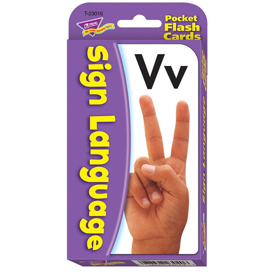 Pocket Flash Cards Sign Language 56-Pk 3X5 Two-Sided Cards (Pack of 10) - Sign Language - Trend Enterprises Inc.