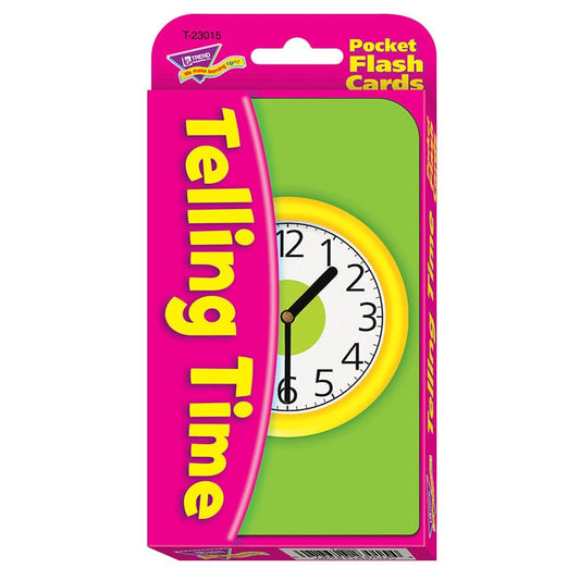 Pocket Flash Cards Telling Time 56/Pk 3 X 5 Two-Sided Cards (Pack of 10) - Flash Cards - Trend Enterprises Inc.