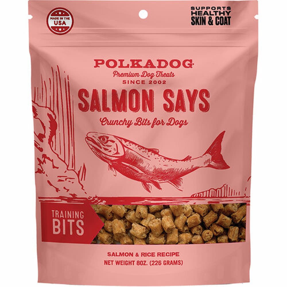 Polka Dog Bakery Dog Salmon Says Training Bits 8Oz Pouch - Pet Supplies - Polka