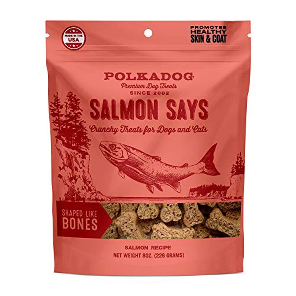 Polka Dog - Salmon Says Bone Shaped - 8Oz - Pet Supplies - Polka
