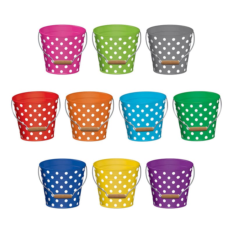 Polka Dots Buckets Accents (Pack of 8) - Accents - Teacher Created Resources