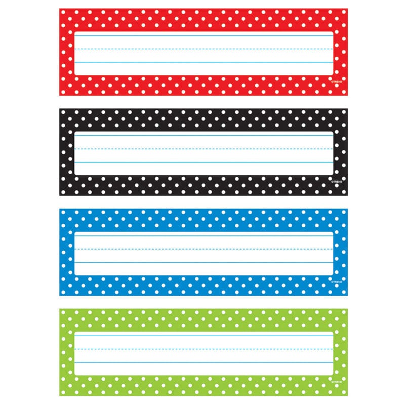 Polka Dots Desk Toppers Name Plates (Pack of 10) - Name Plates - Trend Enterprises Inc.
