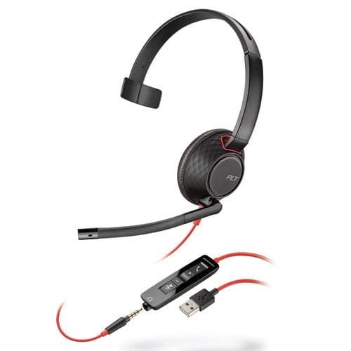poly Blackwire 5210 Monaural Over The Head Usb Headset Black - Technology - poly®