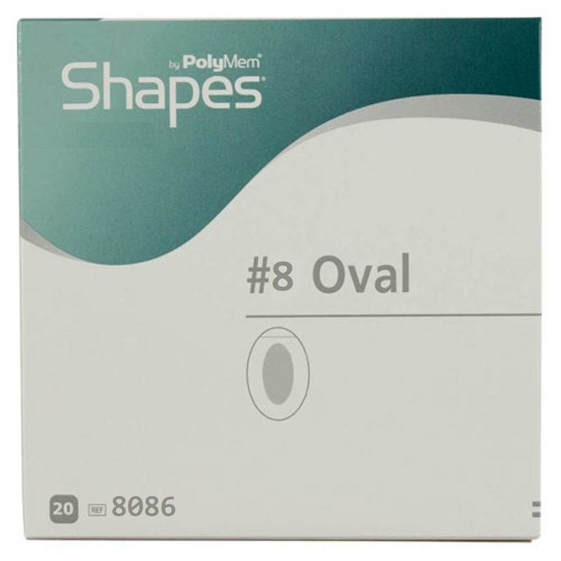 Polymem Polymem #8 Oval 6.5 X 8.2 Adhesive Box of 10 - Wound Care >> Advanced Wound Care >> Silver Dressings - Polymem