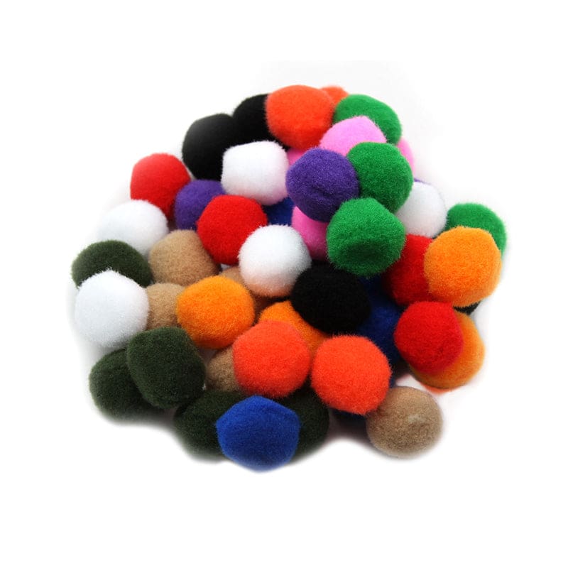 Pom Poms 1In Asst Colors 50Ct (Pack of 12) - Craft Puffs - Charles Leonard