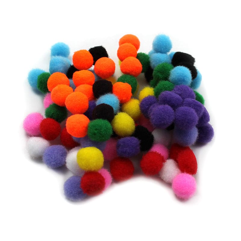 Pom Poms.5In Asst Colors 100Ct (Pack of 12) - Craft Puffs - Charles Leonard