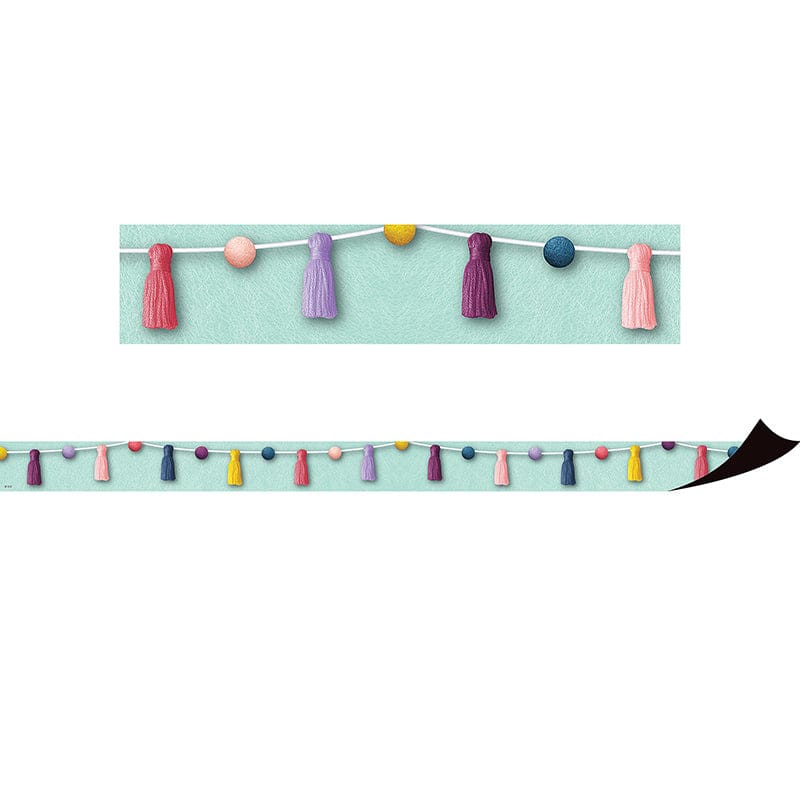 Pom-Poms & Tassels Magnetic Border Oh Happy Day (Pack of 6) - Border/Trimmer - Teacher Created Resources