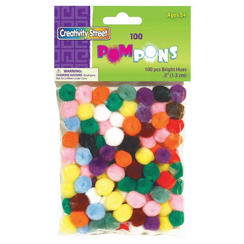 Pom Pons Assorted 1/2 Inch (Pack of 12) - Craft Puffs - Dixon Ticonderoga Co - Pacon