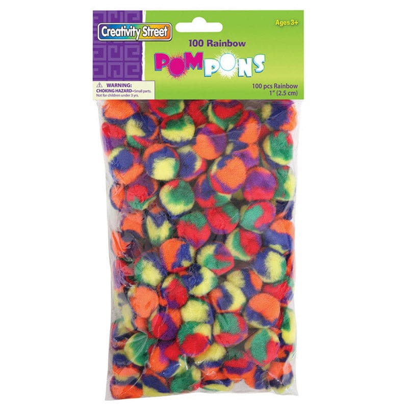 Pom Pons Color Splash 100 Pcs (Pack of 12) - Craft Puffs - Dixon Ticonderoga Co - Pacon