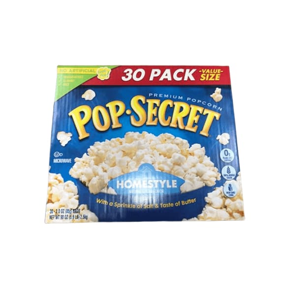 Pop Secret Popcorn, Homestyle, 3 oz Microwave Bags, 30 Count - ShelHealth.Com