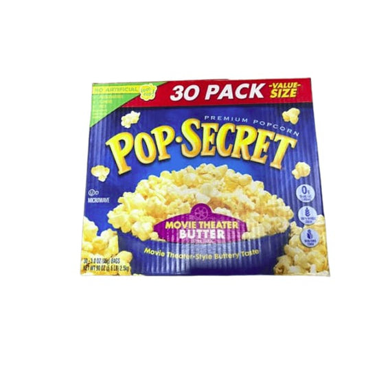 Pop Secret Popcorn, Movie Theater Butter, 3 oz Microwave Bags, 30 Count - ShelHealth.Com