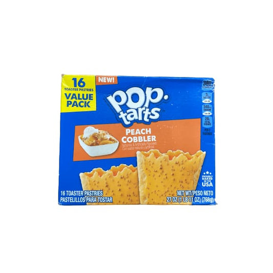 Pop-Tarts Pop-Tarts Toaster Pastries, Frosted Peach Cobbler, 8 Ct, 27 Oz, Box