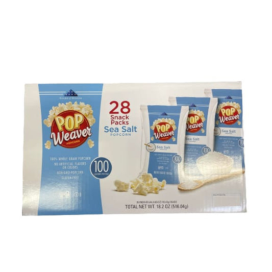 Pop Weaver Sea Salt Popcorn 28 Snacks Packs 18.2 oz. - Pop Weaver