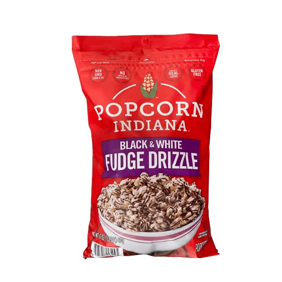 Popcorn Indiana Popcorn Indiana Drizzled Gluten Free Black & White Kettlecorn Fudge Drizzle ,17 oz.