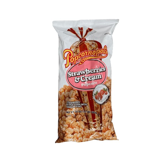 Popcornopolis Popcornopolis Strawberries And Cream Popcorn, 24 oz.