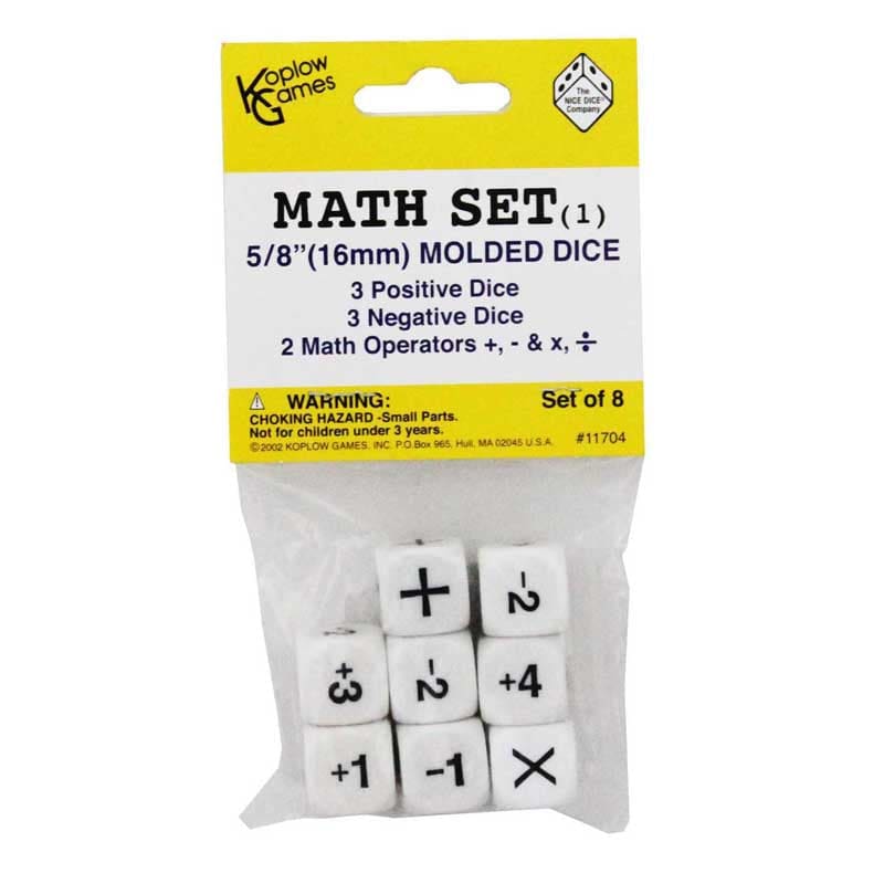Positive Negative Dice (Pack of 8) - Dice - Koplow Games Inc.