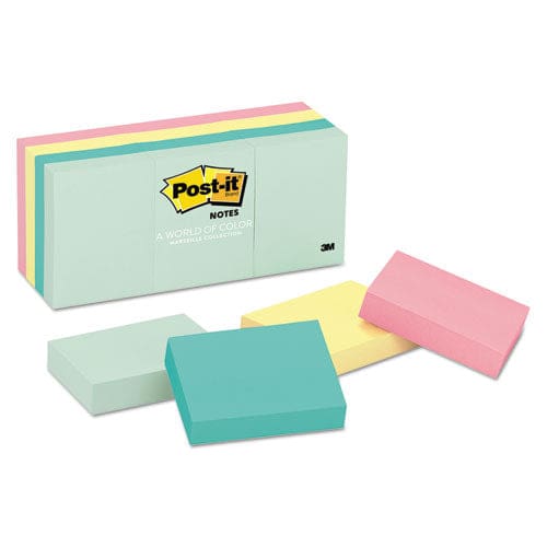 Post-it Notes Original Pads In Beachside Cafe Collection Colors 1.38 X 1.88 100 Sheets/pad 12 Pads/pack - School Supplies - Post-it® Notes