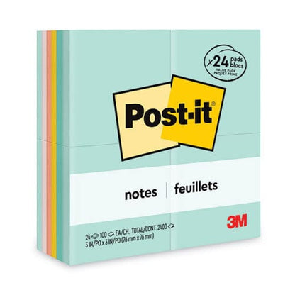 Post-it Notes Original Pads In Beachside Cafe Collection Colors Value Pack 3 X 3 100 Sheets/pad 24 Pads/pack - School Supplies - Post-it®