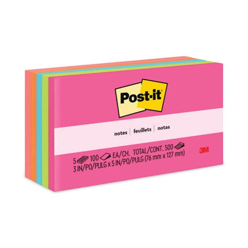Post-it Notes Original Pads In Poptimistic Collection Colors 3 X 5 100 Sheets/pad 5 Pads/pack - School Supplies - Post-it® Notes