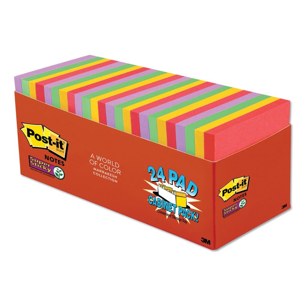 Post-it Notes Super Sticky Pads in Marrakesh Colors 3 x 3 70-Sheet 24/Pack - Self-Stick Notes & Flags - Post-it
