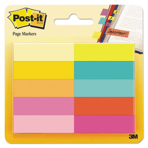 Post-it Page Flag Markers Assorted Bright Colors 50 Sheets/pad 10 Pads/pack - Office - Post-it®