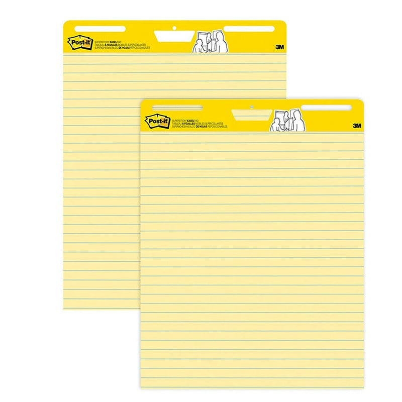 Post-It Self-Stick Easel Pads 2/Pk Yellow Lined - Easel Pads - 3M Company