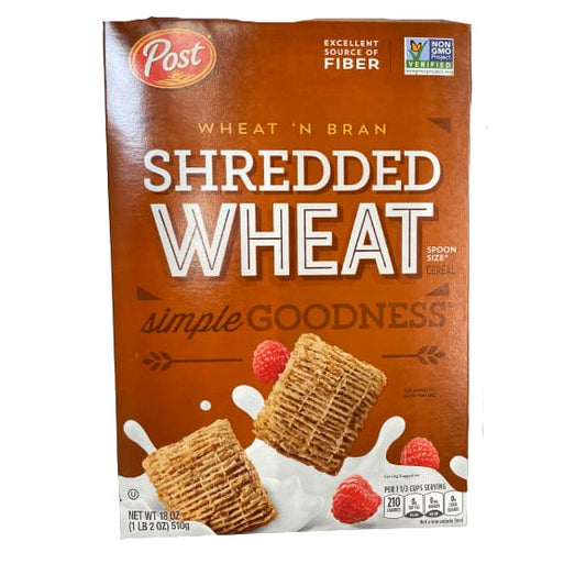 Post Shredded Wheat Post Shredded Wheat, Breakfast Cereal, Excellent Source of Fiber, Kosher, Multiple Choice Flavor, 18 Ounce