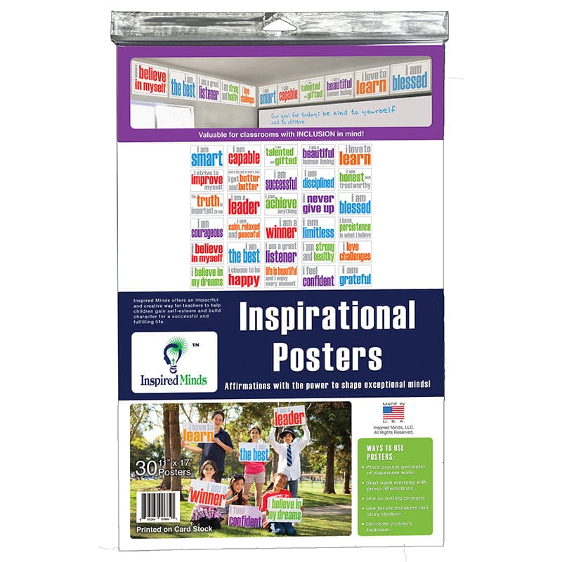 Poster Set 30 Posters English Inspired Minds - Classroom Theme - Inspired Minds