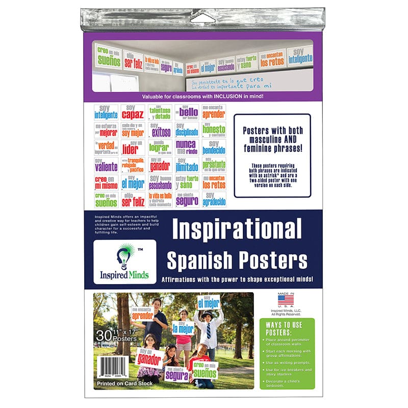 Poster Set 30 Posters Spanish Inspired Minds - Multilingual - Inspired Minds