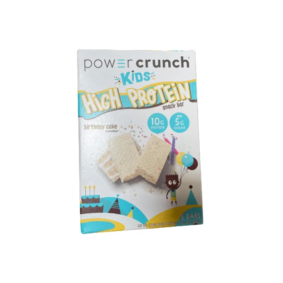 Power Crunch Power Crunch KIDS High Protein Birthday Cake Flavored Snack Bar, 5.65 oz, 5 count