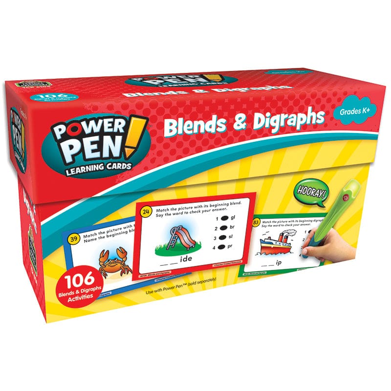 Power Pen Learning Cards Blends And Digraphs (Pack of 3) - Grammar Skills - Teacher Created Resources