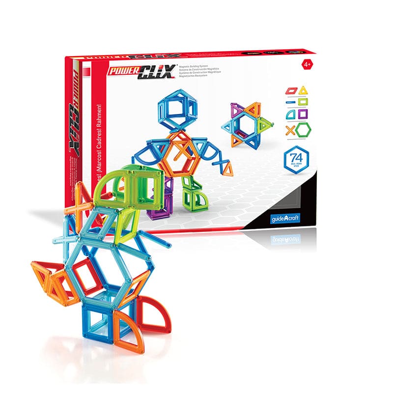 Powerclix Frame 74 Pcs Educational Set - Blocks & Construction Play - Guidecraft Usa