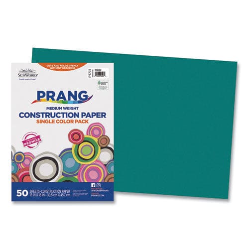Prang Sunworks Construction Paper 50 Lb Text Weight 12 X 18 Turquoise 50/pack - School Supplies - Prang®
