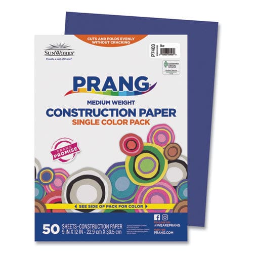 Prang Sunworks Construction Paper 50 Lb Text Weight 9 X 12 Blue 50/pack - School Supplies - Prang®