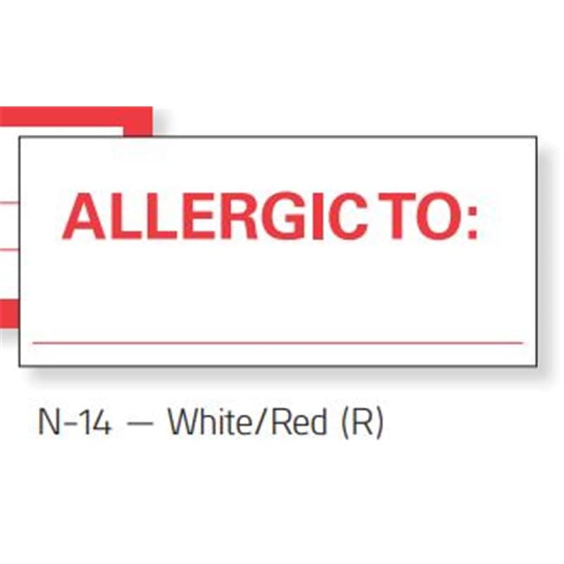 Precision Dynamics Label Allergic To Red/White (Pack of 2) | ShelHealth