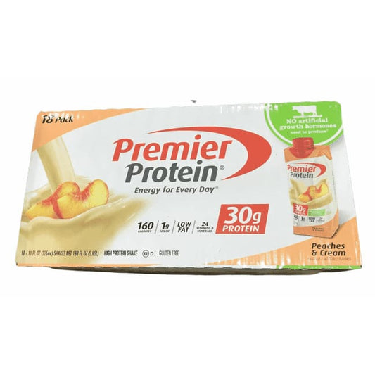 Premier Protein 30g Protein Shakes, Peaches & Cream (11 fl. oz, 18 Pack) - ShelHealth.Com