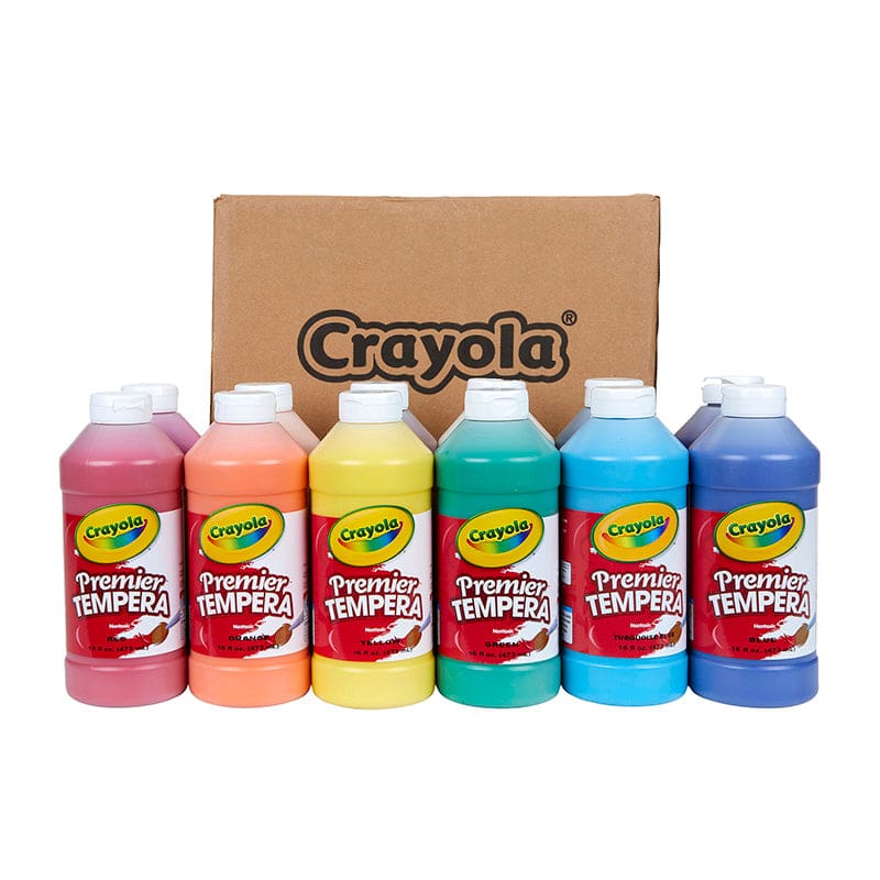 Premier Tempera 12 Assorted 16 Oz Bottles - Paint - Crayola LLC