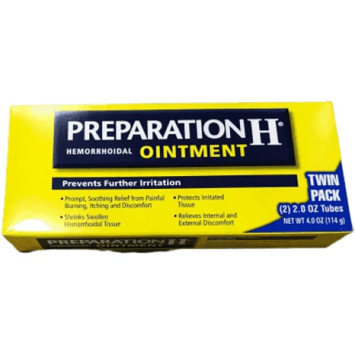 Preparation H Hemorrhoidal Ointment - 4 oz TOTAL (2 oz x 2 tubes) - ShelHealth.Com