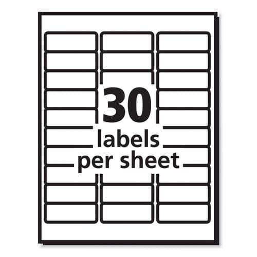 PRES-a-ply Labels Laser Printers 1 X 2.63 White 30/sheet 250 Sheets/box - Office - PRES-a-ply®