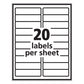 PRES-a-ply Labels Laser Printers 1 X 4 White 20/sheet 100 Sheets/box - Office - PRES-a-ply®