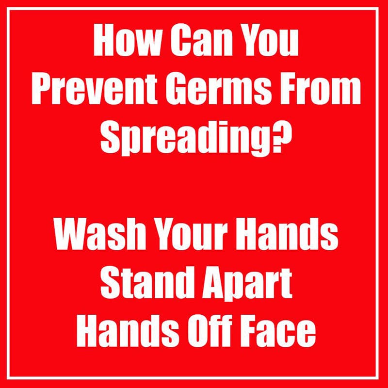 Prevent Germ Spreading Red Low Tac Wall Stickers 5Pk - First Aid/Safety - Flipside