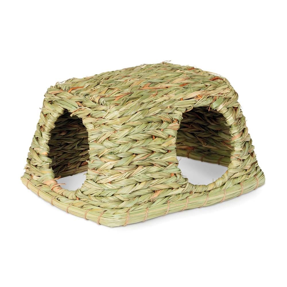 Prevue Pet Products Grass Hut for Small Animals Natural Mat Green Medium - Pet Supplies - Prevue Pet